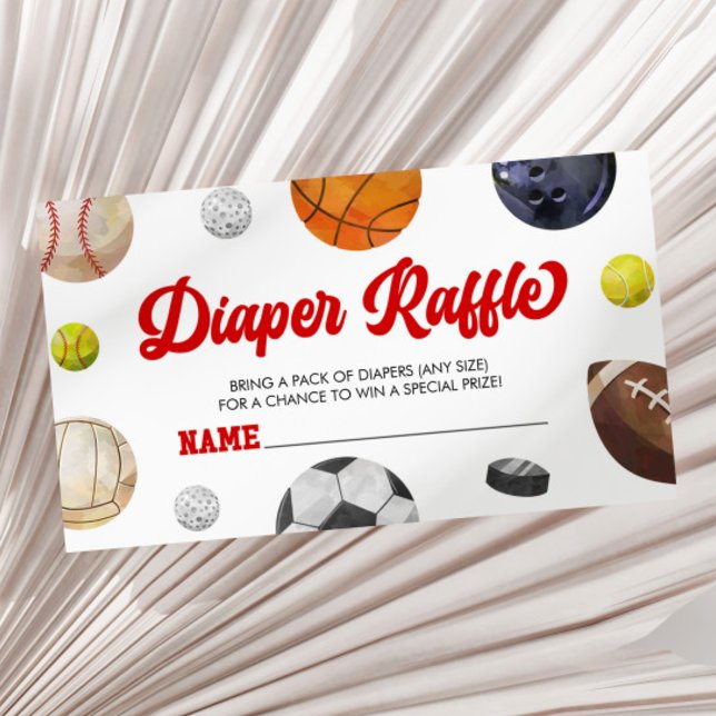 A Little Allstar Sports Baby Shower Diaper Raffle Begleitkarte (Von Creator hochgeladen)