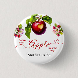 A Little Apple Is On The Way | Fall Baby Shower Button