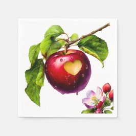 A Little Apple Is On The Way | Fall Baby Shower Serviette