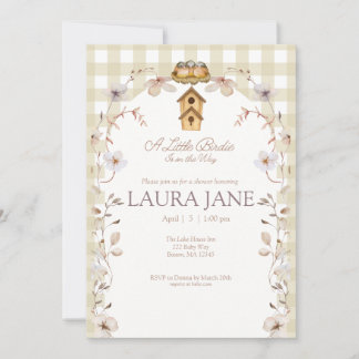 A Little Birdie is on the Way Shower Invitation Einladung