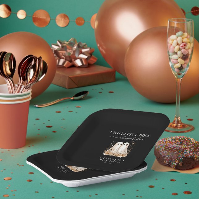 A Little Boo Cute Ghost Wildflowers Baby Shower  Pappteller (Multi)