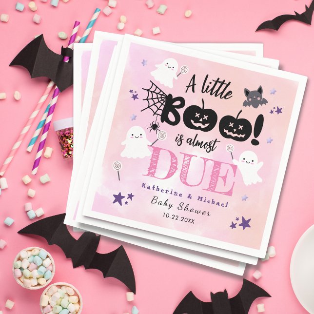 A Little Boo | Halloween Girl Babydusche Napkin Serviette (Von Creator hochgeladen)