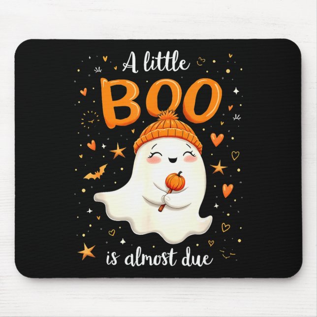 A Little Boo Is Almost Due Expecting Mom Halloween Mousepad (Vorne)