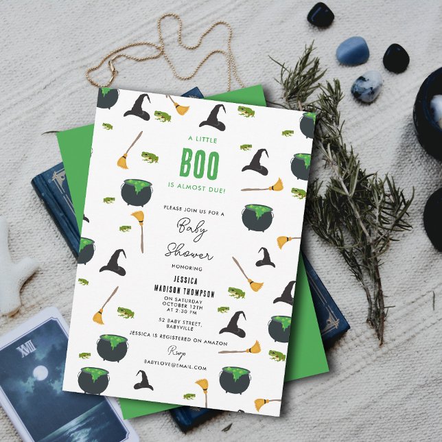 A Little Boo Is Almost Due Halloween Baby Shower Einladung (A Little Boo Is Almost Due Halloween Baby Shower Invitation)