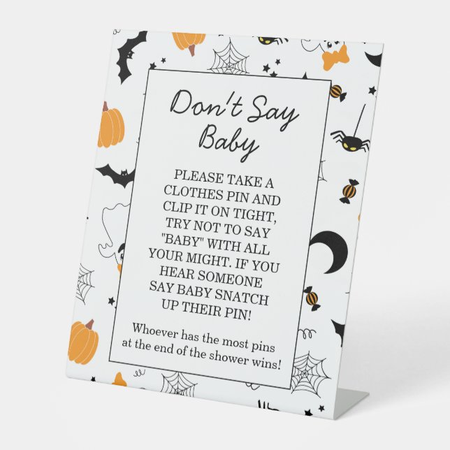 A Little Boo Is Almost Due Orange Girl Baby Shower Sockelschild (Vorderseite)