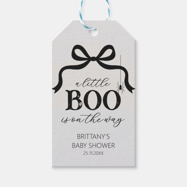A Little Boo Is On The Way Baby Shower Geschenkanhänger (Vorderseite)