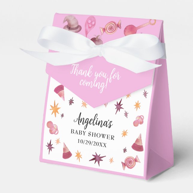 A Little Boo Pink Halloween Baby Shower Geschenkschachtel (Vorderseite)