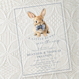 A Little Bunny Elegant Slate Blue Baby Shower Acryleinladungen