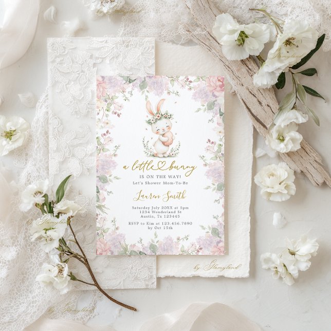 A little Bunny Is On The Way Baby Shower Einladung (Von Creator hochgeladen)