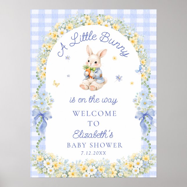 A Little Bunny Is On The Way Baby Shower Welcome Poster (Vorne)