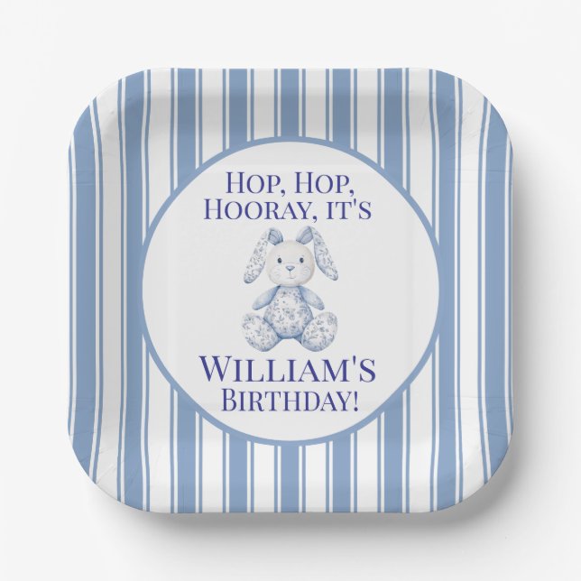 A Little Bunny is Turning One Pappteller (Vorderseite)