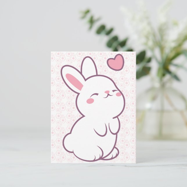 A Little Bunny Made of Feelings Postkarte (Stehend Vorderseite)
