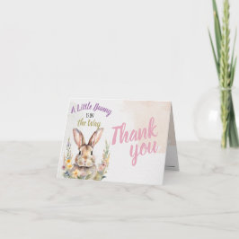 A Little Bunny On the Way Thank You Card Dankeskarte