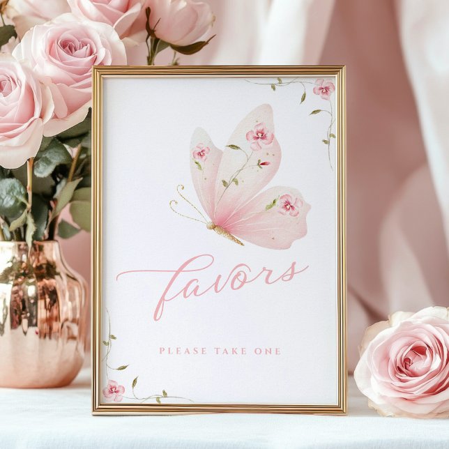 A Little Butterfly Favors Table Sign Poster (Von Creator hochgeladen)