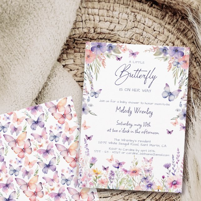 A Little Butterfly is on her way Baby Shower Einladung (Von Creator hochgeladen)