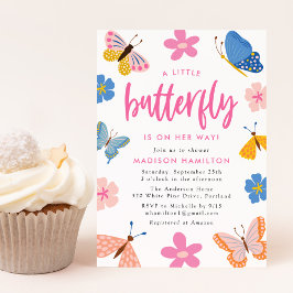 A Little Butterfly Is On Her Way Baby Shower Einladung