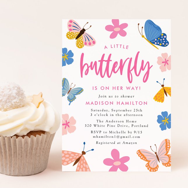 A Little Butterfly Is On Her Way Baby Shower Einladung (Von Creator hochgeladen)