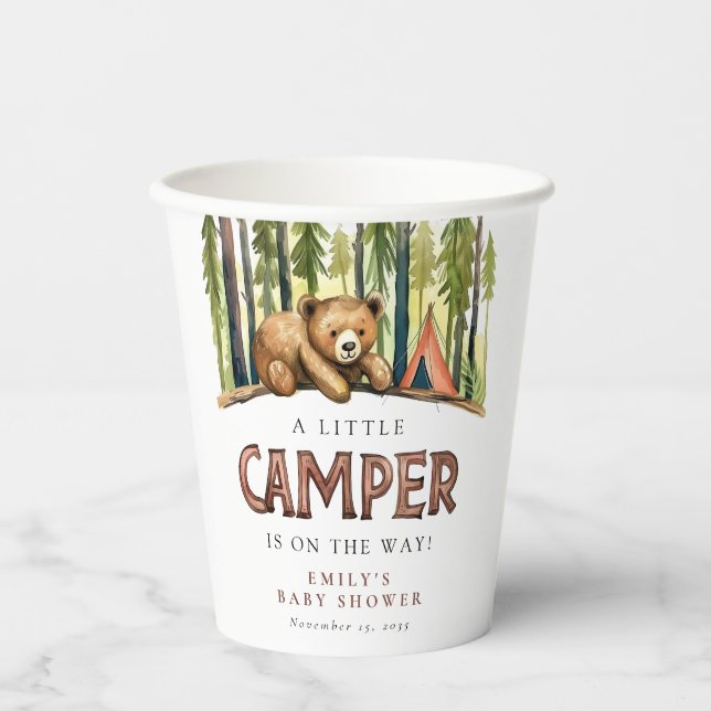 A Little Camper Forest Baby Shower Pappbecher (Vorderseite)