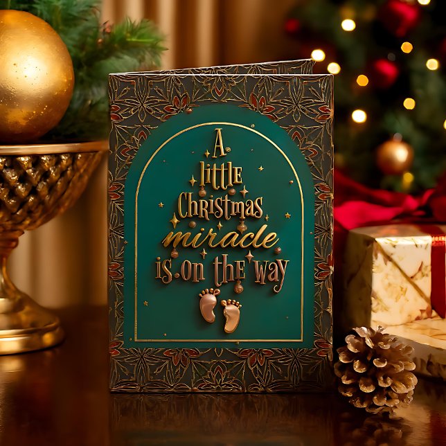 A Little Christmas Miracle Is on the Way Card Karte (Von Creator hochgeladen)