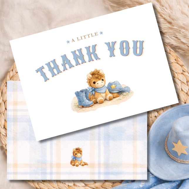 A Little Cowboy Baby Boy Shower Thank You Dankeskarte (Von Creator hochgeladen)