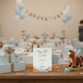 A Little Cowboy Baby Shower Cards and Gifts Sign Sockelschild