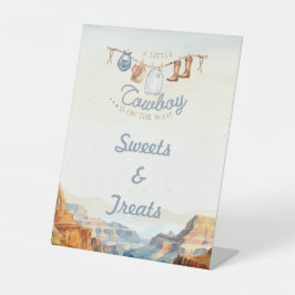 A Little Cowboy Baby Shower Sweets and Treats Sign Sockelschild