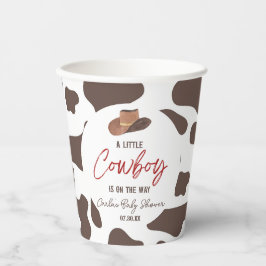 A Little Cowboy Cow Boy Rodeo Western Baby Shower Pappbecher