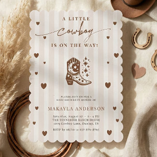A Little Cowboy Is On The Way Western Baby Shower Einladung