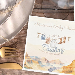 A Little Cowboy Western Canyon Baby Shower Serviette