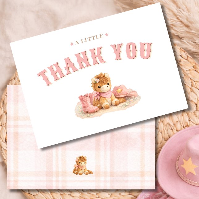 A Little Cowgirl Baby Girl Shower Thank You Dankeskarte (Von Creator hochgeladen)