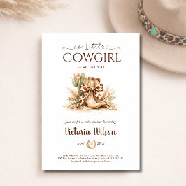 A Little Cowgirl Western Boho Girl Baby Shower  Einladung