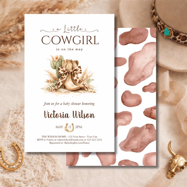 A Little Cowgirl Western Boho Girl Baby Shower  Flyer (Von Creator hochgeladen)