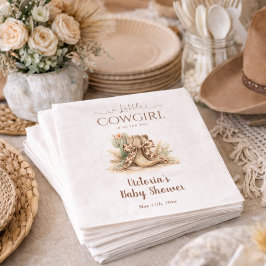 A Little Cowgirl Western Theme Baby Shower Serviette