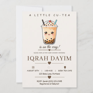A Little Cu-Tea Boba Gender Neutral Baby Shower Einladung