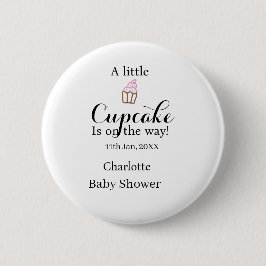 A little cupcake is on its way baby shower name da button