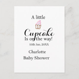 A little cupcake is on its way baby shower name da postkarte