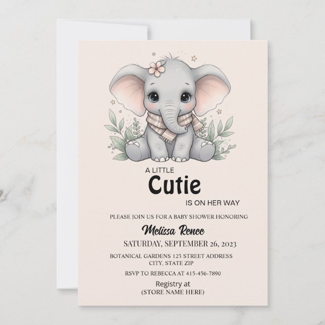 A Little Cutie Baby Shower Invitation Einladung (Vorderseite)