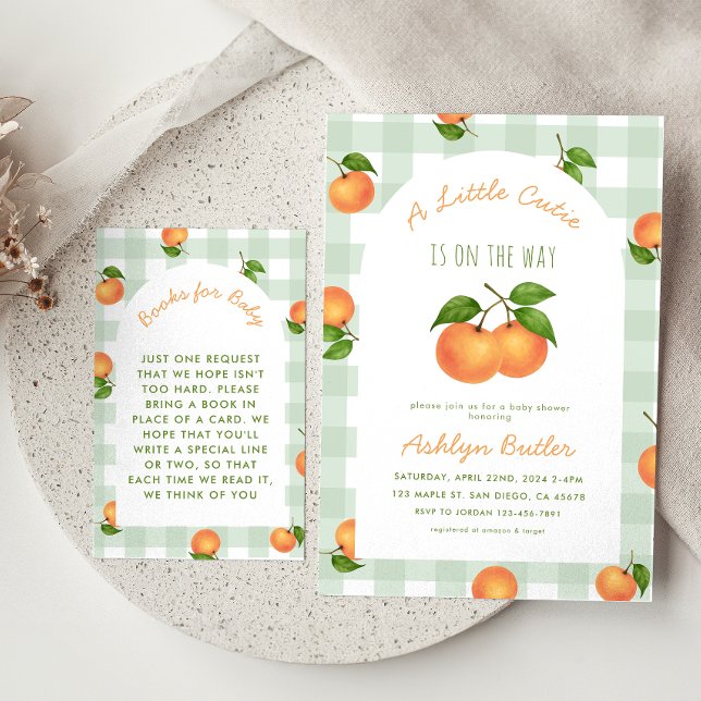 A Little Cutie Citrus Green Books for Baby Card Begleitkarte (Von Creator hochgeladen)