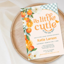 A Little Cutie Orange Baby Shower Invitation |