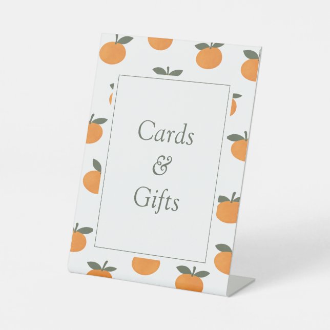 A Little Cutie Orange Citrus Modern Cards & Gifts Sockelschild (Vorderseite)