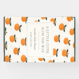 A Little Cutie Orange Gender Neutral Baby Shower Banner
