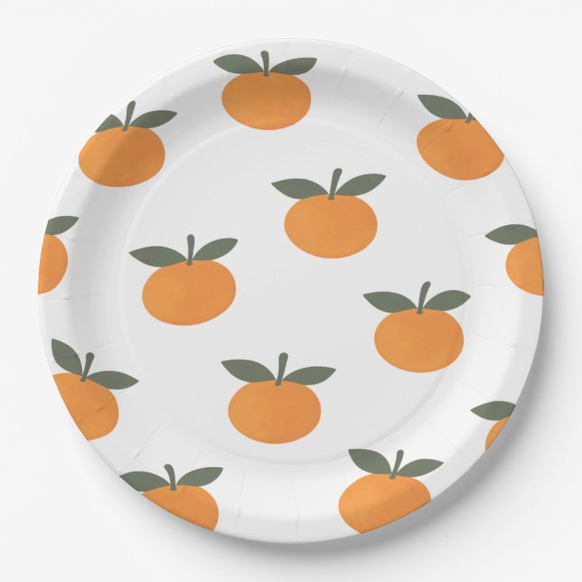 A Little Cutie Orange Gender Neutral Baby Shower Pappteller (Vorderseite)