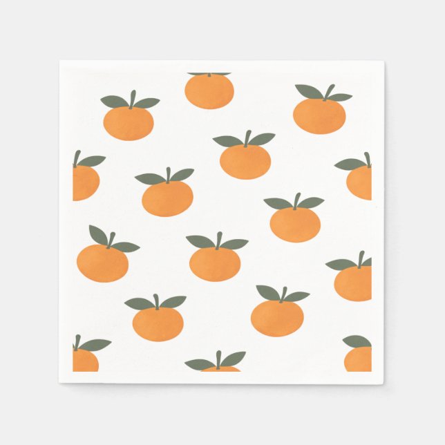 A Little Cutie Orange Gender Neutral Baby Shower Serviette (Vorderseite)