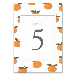 A Little Cutie Orange Gender Neutral Citrus Modern Tischnummer