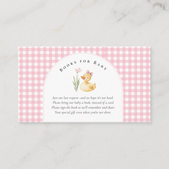 A Little Duckling is on the Way Bow Baby Shower  Begleitkarte (Vorderseite)