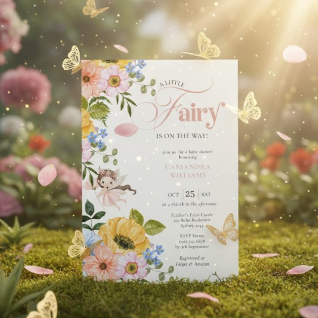 A Little Fairy Is On The Way | Baby Shower Einladung (Von Creator hochgeladen)