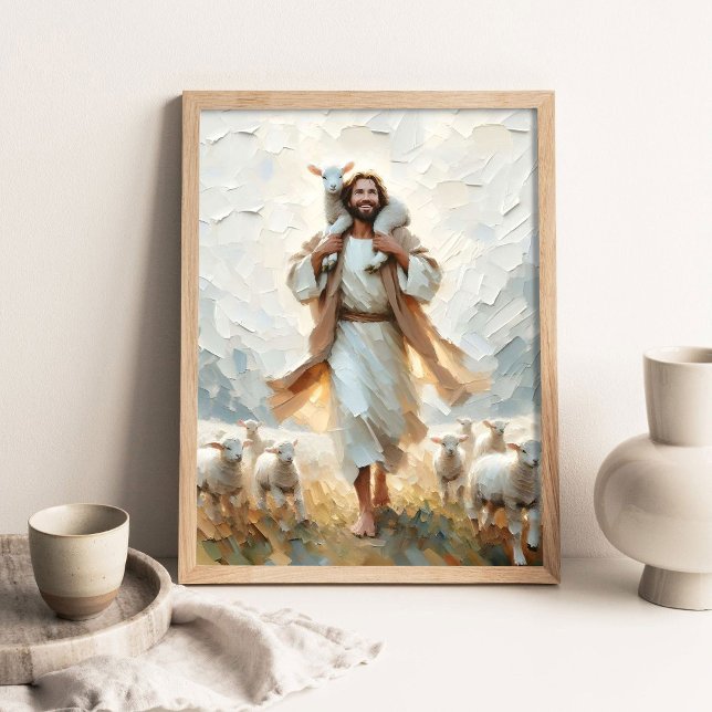 A Little Family, Digital Christian Art, Jesus Resc Poster (Von Creator hochgeladen)