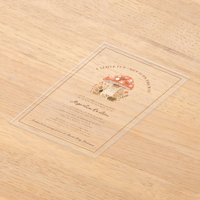 A Little Fun Guy Mushroom Fall Baby Shower  Acryleinladungen (Ablage )