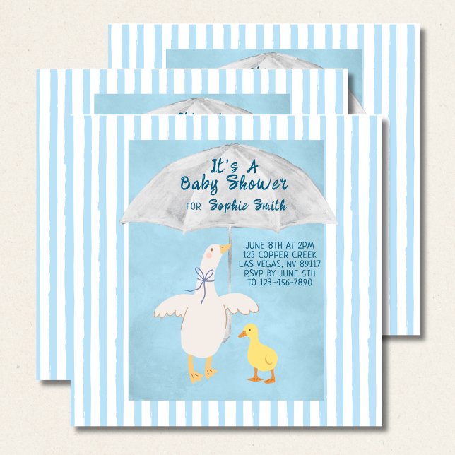 A Little Goose Is On The Way Baby Shower Square Einladung (Von Creator hochgeladen)