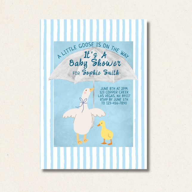 A Little Goose Is On The Way Storybook Baby Shower Einladung (Von Creator hochgeladen)